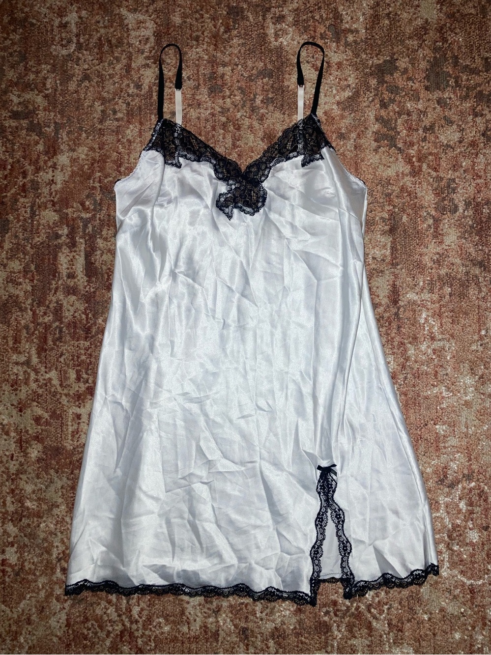 White & Black Lace Slip